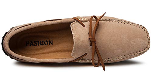 Loafers for Men Casual Moccasins Fashion Suede Lace Slip-on Dress Boat Driving Shoes4