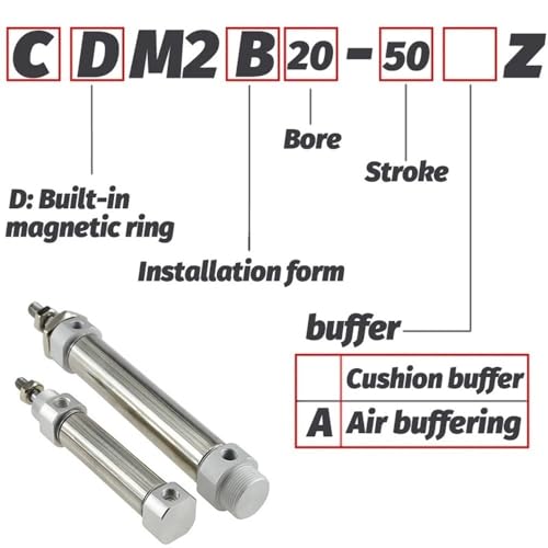 Cylindre pneumatique double effet résistant à la corrosion CDM2B32