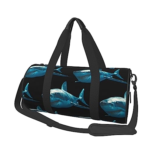 Sac de sport rond Blue Shark de grande taille pour ranger tout votre matériel
