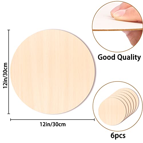 Joicee 12Pack Wood Rounds For Crafts, 12 Inch Unfinished Wood Circles Discs For Door Hanger Sign Blank, Particle Board For Wreath Boards Crafts Painting And Christmas Halloween Decoration #TOP1