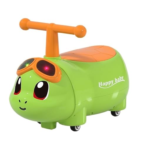 SDGBCXD Swing Car, Wiggle Car Rocking Peanut Shape Cars Music Light Anti-Rollover Silent Wheel Perfect As A Gift Swing Card(Gr�n,With music)