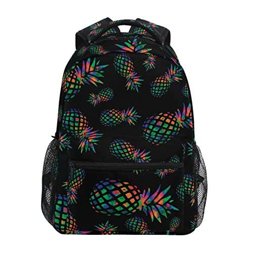Nerxy Rainbow Color Pineapple School Backpack Lightweight School Book bag for Girls Boys Resistant Durable Casual Basic Bookbag for Students