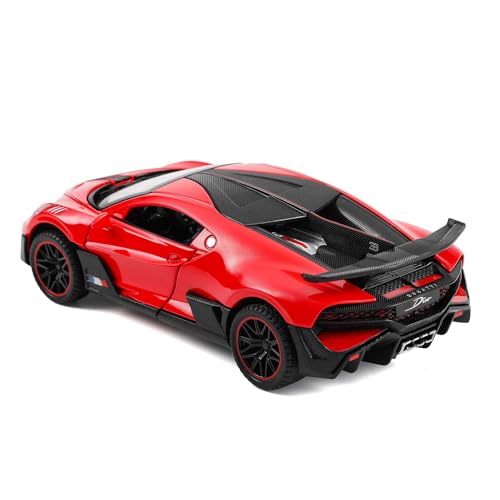 Image of Metal Pull Back Diecast Car 1:32 Bugatti DIVO RED Pull Back Car Model with Sound Light Boys Gifts Toys for Kids【Pack of 1】