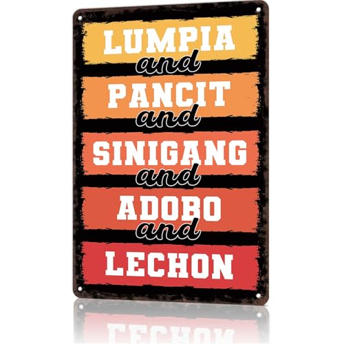 Funny Signs Lumpia Pancit Filipino Gif Tin Sign Vintage Metal Signs For Restaurant Kitchen Bar Cafe Wall Decor 8x12inch