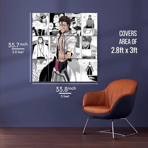 Image of Posternet Set of 12 Sosuke Aizen manga kit wall decor 300 GSM hard poster Bleach posters Paper Print (11.7 inch X 8.3 inch) Full size (33 inch X 23 inch, Packed)