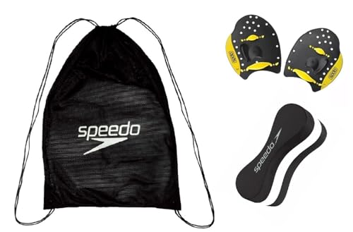 Kit Natação Speedo Mochila Sacola Mesh + Palmar Power Paddles + Flutuador Pullbuoy Swim (Palmar M)