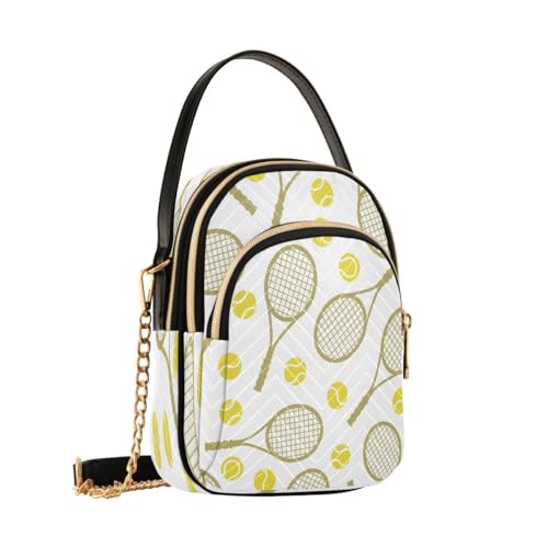 ALAZA Tennis Ball White Crossbody Bag Small Shoulder Handbags Leather Purse for Women2