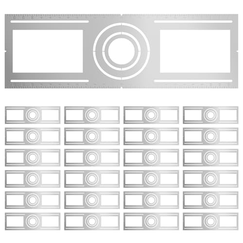 Amico 24 Pack 26 Inch New Construction Mounting Plate Round Hole 3/4/6 Inch Flat Galvanized Steel Rough-in Wafer Light Bracket for LED Recessed Lighting Housing