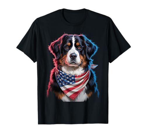 Bernese Mountain dogs usa american flag 4th of July Dog T-Shirt for Men Women Kids