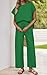 PRETTYGARDEN Women Two Piece Lounge Set 2025 Short Sleeve Tops And Drawstring Long Pants Tracksuits Casual Outfits (Green, X-Large)