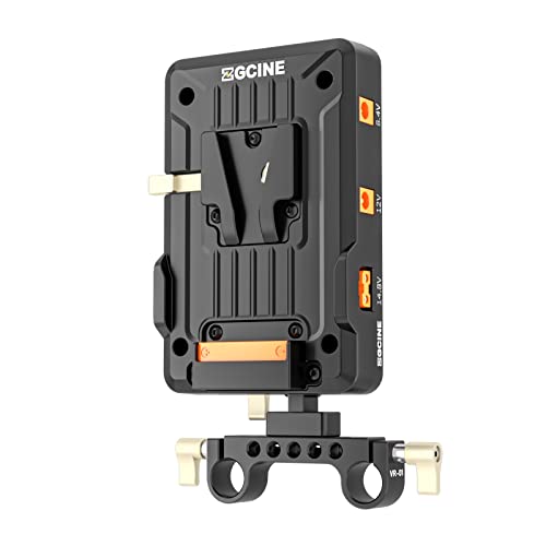ZGCINE VP-1 VM-VP1 KIT3 Placa de bateria de montagem em V, divisor de alimentação com grampo de hast