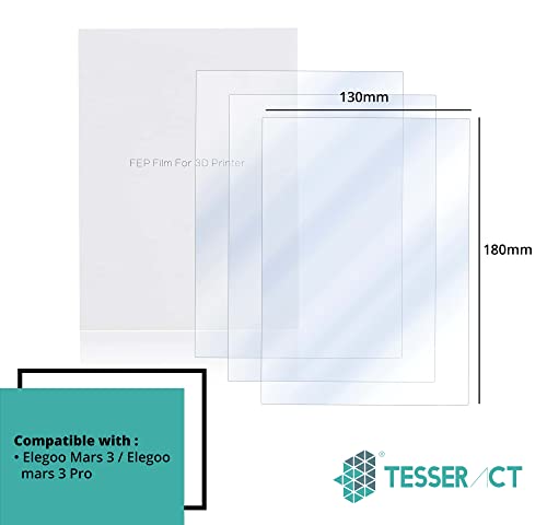 Image of TESSERACT FEP Non Adhesive Transparent Release Film Sheet for MSLA UV Photocuring LCD 3D Printer I Mars 3, Mars 3 pro Resin 3D Printer SLA DLP 3D Printer Accessories (Qty 1, FEP 180 x 130 x 0.15mm)