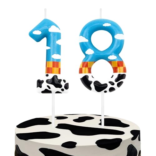 Toy Inspire Game Story 18th Birthday Number Candles, Number 18 Candle Cake Toppers for Cartoon Story Themed Parties, 18th Birthday Cake Candles for Boys and Girls, Kids Party Supplies