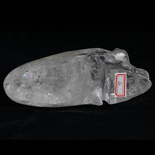 Hongjintian Natural Rock Healing Quartz Crystal Skull Carving With Long Head 1.85"H 0.65Lbs #TOP5