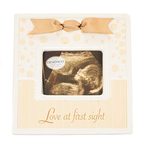 DEMDACO Sonogram Desert Tan 8 x 7 Ceramic Dolomite Wall and Tabletop Frame
