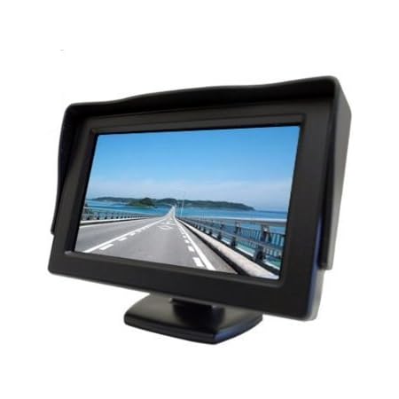 【ノーブランド品】2系統の映像入力 12V車用 ミニオンダッシュ液晶モニター 4.3インチ バック切替可能