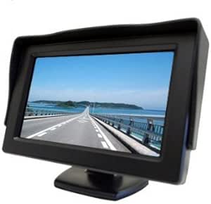 【ノーブランド品】2系統の映像入力 12V車用 ミニオンダッシュ液晶モニター 4.3インチ バック切替可能