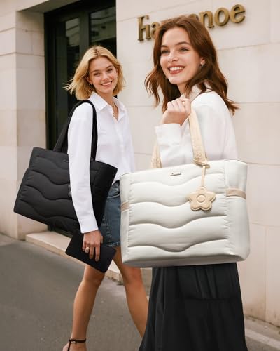 LOVEVOOK Tote Bag para mujeres Bolsa acolchada con cierre miniatura 2