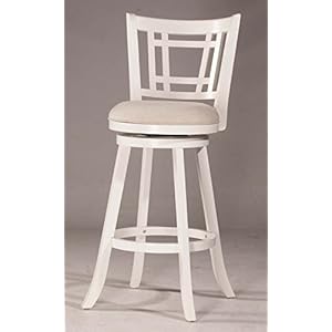 Hillsdale Fairfox Swivel Stool with Rectangular Lattice Back, Counter Height, White Hillsdale Fairfox Swivel Stool with Rectangular Lattice Back Counter Height White