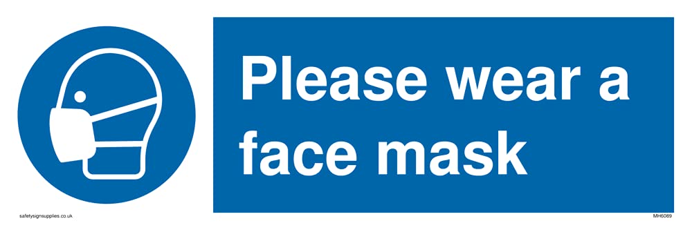 Pack of five - Please wear a face mask Sign - 300x100mm - L31