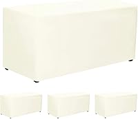 Vista 15 de PLOYMONO - Juego de 2 manteles ajustables, mantel de longitud hasta el suelo para mesa rectangular de 4 pies (122x61 cm) de poliéster, ideal