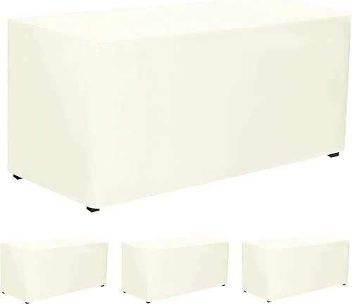 Miniatura 66 de PLOYMONO Paquete de 4 manteles ajustables color negro, fundas de mesa hasta el suelo para mesas rectangulares de 6 pies (72 x 30 pulgadas), mantel