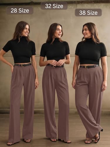 Image of GRECIILOOKS Trousers for Woman | Womens High Rise High Waist Flared Korean Style | Formal Pant for Women Office Wear| Track Pants for Womans Elegant for College & Events (Available in Plus Size)