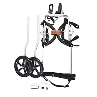 KHUY Carrellino per Cani Anziani Carrello Cane Disabili Grandi Taglia Media Pet Walkin Ruote Piedini Posteriori di Riabilitazione, Cane Cablaggi Auto 15-60kg Cani (Size : Large)