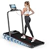 Tapis Roulant Pieghevole, VANNECT 5 IN 1 con Inclinazione, 1-12KM/H Walking Pad Elettrico, Telecomando e Display LED, APP, Portatile per Casa Tapis Roulant Salvaspazio Capacità 150kg