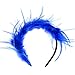 GENBREE 1920s Fascinator Feather Headband Gatsby Feather Headpiece Feather Headwear Costume Party Cocktail Hair Accessories for Women and Girls (White) (Blue)