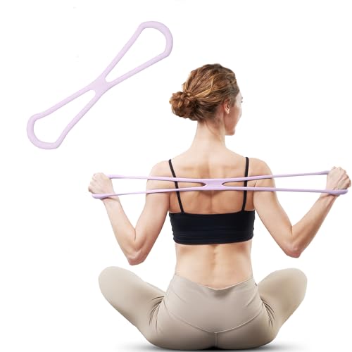 Keep Figure-8 Resistance Band - High Elasticity Figure 8 Exercise Cord for Arm Toning, Shoulder & Core Stretching - Anti-Slip Grip Portable Fitness Equipment for Home Workout, Purple