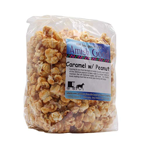 Amish Good Premium Caramel Popcorn with Peanuts * Real Butter and Coconut Oil in 12 oz Bag