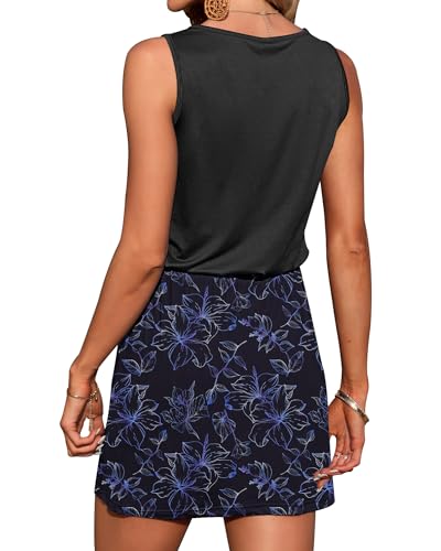 Image of AUSELILY Womens Summer Sleeveless V-Neck Drawstring Waist Beach Cover up Mini Short Swing Dresses with Pockets