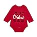 Auggle Infant Baby Boys Girls 3-Piece My First Christmas Snowflake Plaid Bodysuit (3-6 Months) Red