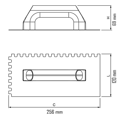 Desempenadeira de aço dentada Cabo Plástico 6 mm x 6 mm Cortag