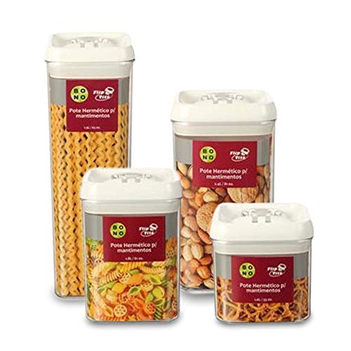 Pote para Mantimentos Hermético Bono Home de Acrílico Flip Tite 1,9 litros
