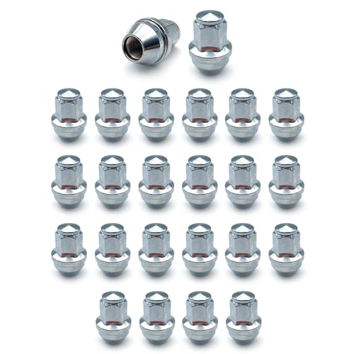 Image of 24PCS M14x1.5 One-Piece Lug Nuts Chrome Large OEM Factory Style Lugnuts Stock Wheels Compatible with F-150 Expedition Lincoln MKX Anti-Rusting Hex