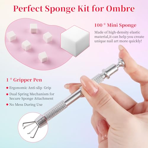 Kit de Esmalte en Gel Ombre TADOPRO 10 Colores y 100 Esponjas miniatura 6