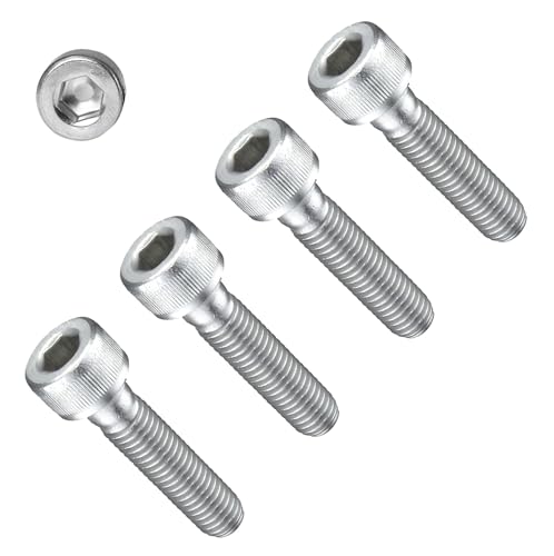 TERF® M10 X 25mm Hex Socket Cap Head Machine Screws High Tensile Grade 12.9 Machine Screw M10 (10mm) X 25mm Allen Key Hexagonal Socket Cap Bolts - Pack of 4