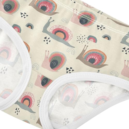 Little Girl Underwear Toddler Panties Kids Undies Rainbow Snails Soft Cotton Briefs 2T-8Y4