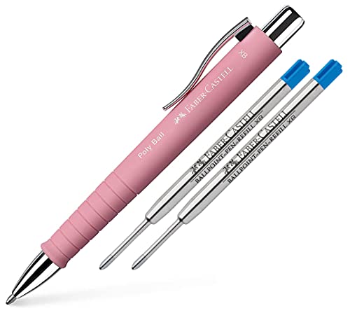 Faber-Castell - Kugelschreiber Poly Ball XB (Rose, Kugelschreiber + Ersatzminen)