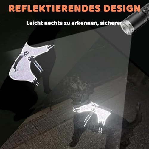 BELPRO Mehrzweck-Hundegeschirr, ausbruchsicher, kein Ziehen, reflektierend, verstellbare Weste mit strapazierfähigem Griff, Hundegeschirr für große/aktive Hunde(Orange, S)