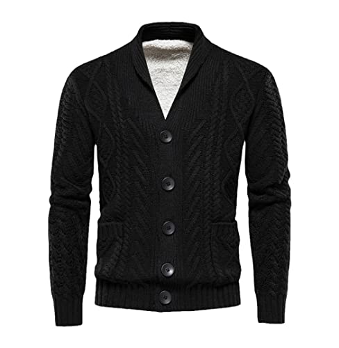 Cardigan d'hiver en polaire homme chaud et élégant pour remplacer les pulls