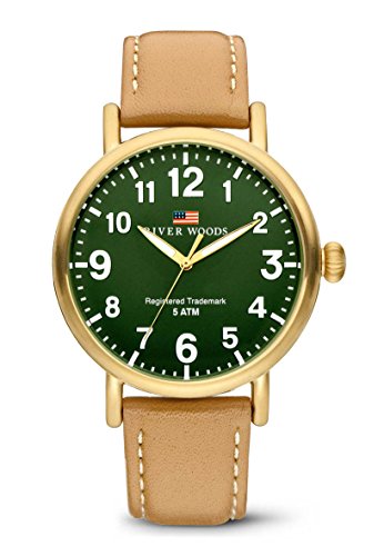 Montre Homme River Woods Sacramento en cuir marron élégant