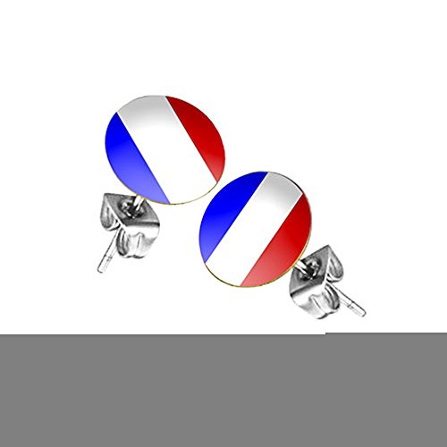 Piersando Ohrstecker Ohrringe Fahne Fussball EM & WM Länderflagge Fanartikel Land Flagge Schmuck Herren Damen Frankreich