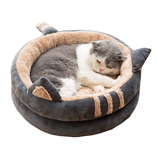 xihan123 Cama Cueva Perro Precioso Cama Gato Cueva Algodón Cama Perro Redonda Durable Perros Cama para Mascota Cachorro Gatito Conejito Propio Espacio para Dormir 40,Grey B Cover