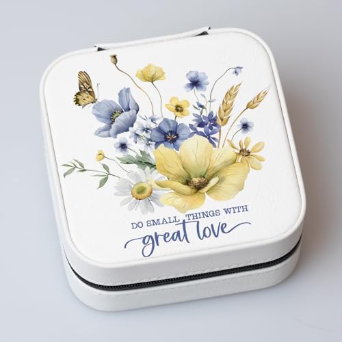 Dexsa Do Small Things Jewelry Box | Perfect for Storing Various Jewelry Pieces | Velvet Interior | Ideal for Travel, Effortlessly Fitting into any Bag or Suitcase | Convenient Zipper Closure image 2