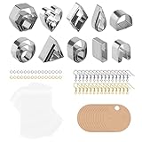 El paquete incluye: Recibirá 24pcs Polymer Cley Cutters, que incluyen 7 formas regulares de 3 formas de diferentes tamaños y 3 unids Popular Formas irregulares. También obtienen tarjetas Pendientes 10 unids, bolsas de auto-sellaje de 10 unids, ganchos de pendiente de plata y plata de 30 unids y 30pcs de salto de oro y plata.anillos (totalmente 104pcs)