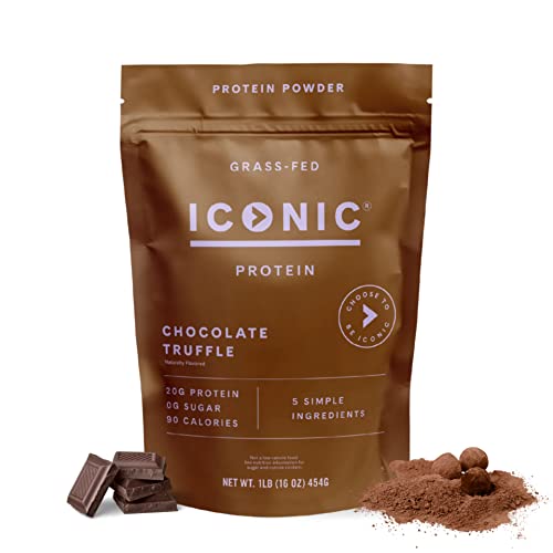 ICONIC Protein Powder, Chocolate Truffle Sugar Free, Low Carb Protein Powder Lactose Free