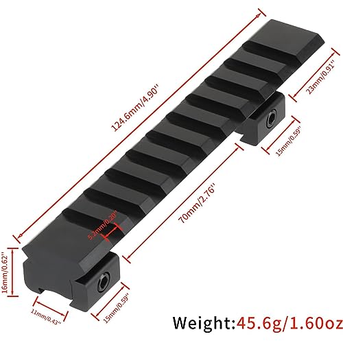 Paike Riser Mount 11mm Dovetail to 20mm Picatinny Rail Mount Adapter 10 Slots Tactical Aluminum Alloy mount - Image 4